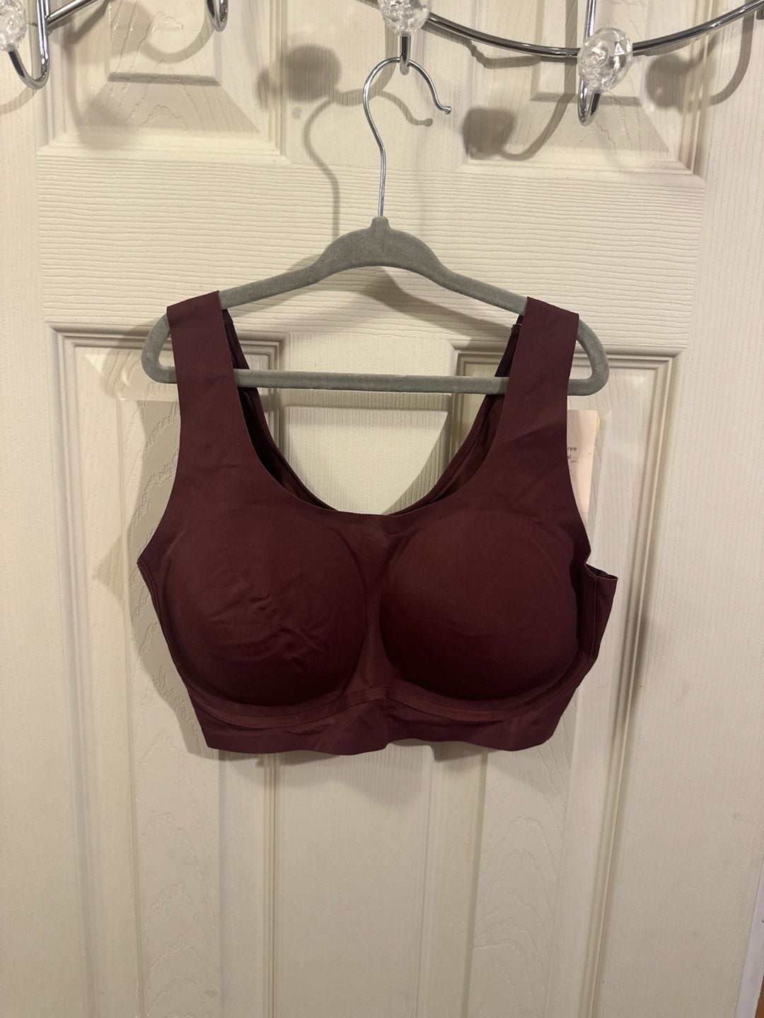 True & Co. True Body Scoop with Lift Bralette in Burgundy, Size Medium 1