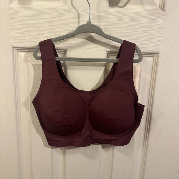 True & Co. True Body Scoop with Lift Bralette in Burgundy, Size Medium