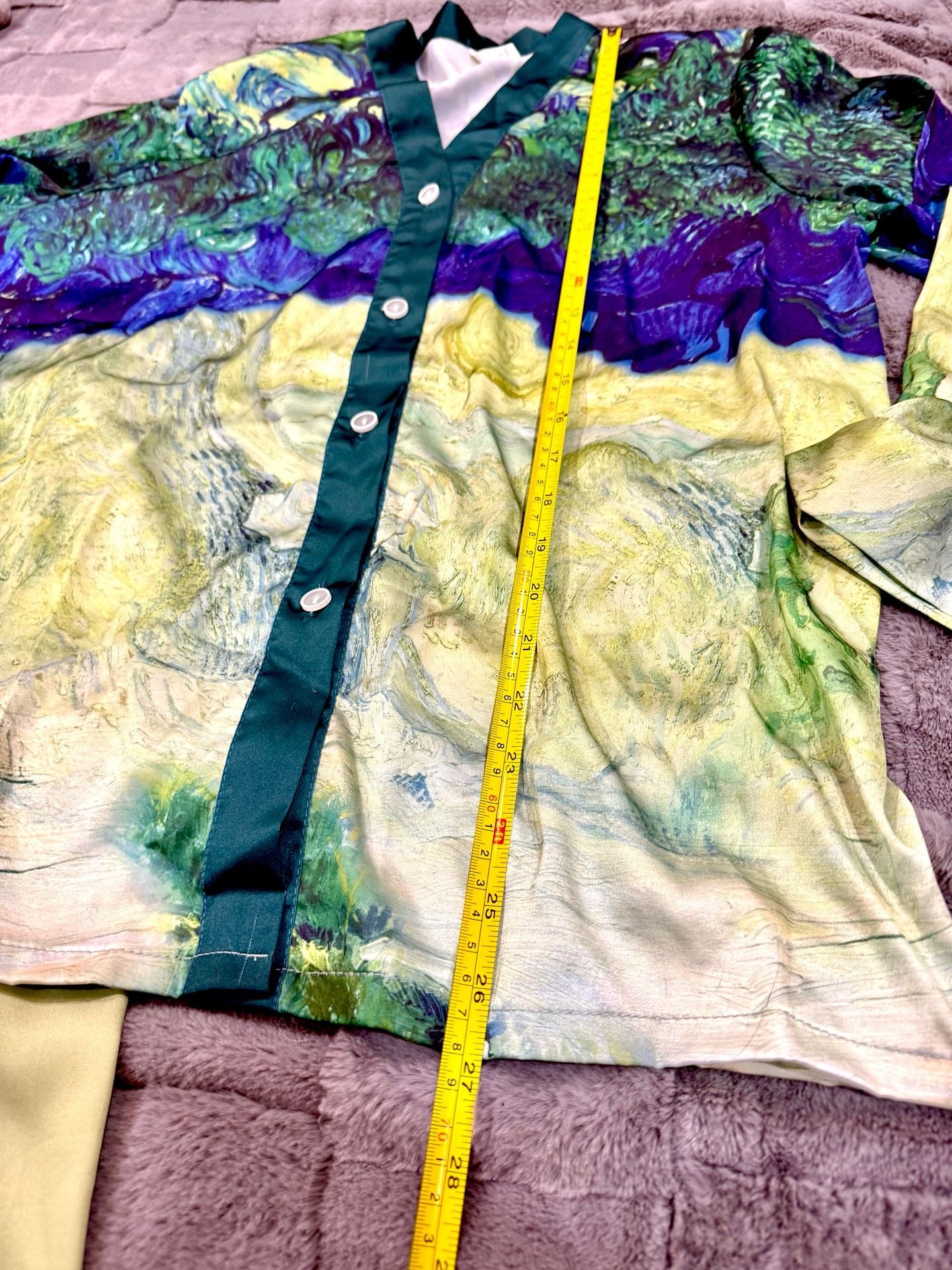 Van Gogh 'Irises' Print Pajama Set Two-Pc. Leisure Wear XL Fits like Small or Medium 2