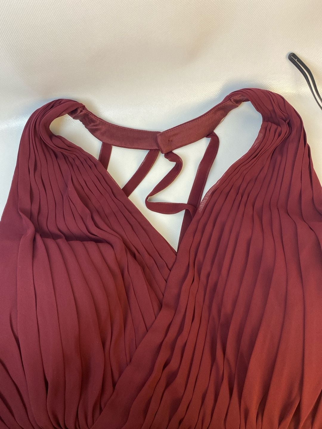 AZAZIE Wine Chiffon Multi-Way Crisscross High-Neck Maxi Bridesmaid Dress XL 7