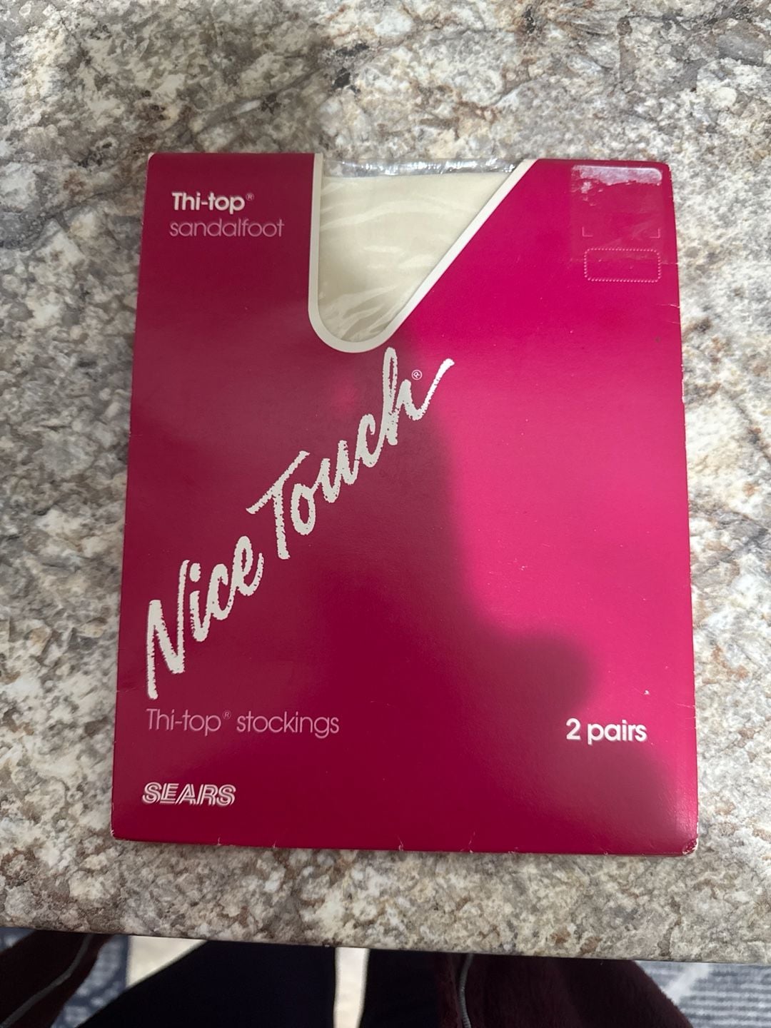 Vintage Sears Nice Touch Thi-top Sandalfoot Stockings 2 Pairs White 2