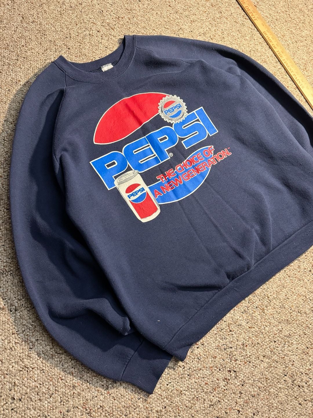 Vintage 80s Pepsi The Choice of a New Generation Navy Crewneck Sweatshirt XL 2