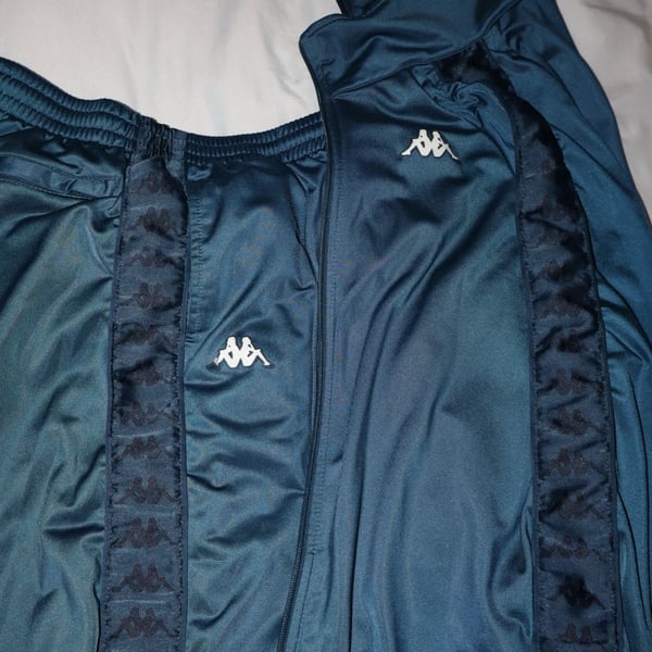 Kappa Banda Anniston Slim Fit Full Zip Track Jacket and Pants Tracksuit Set in Moonlit Ocean