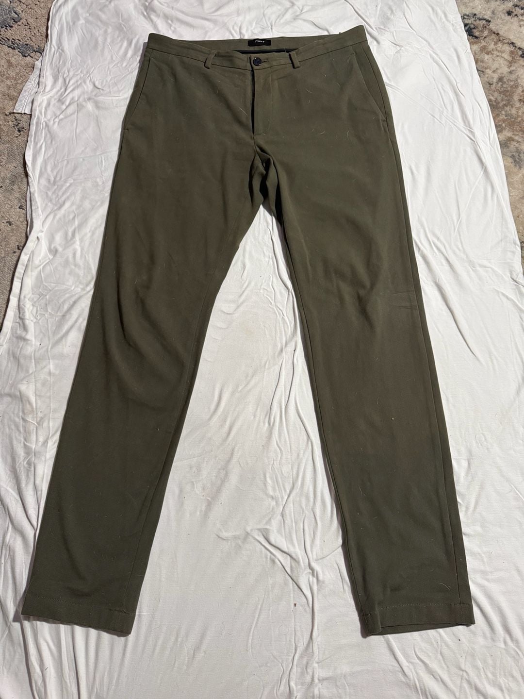 Theory Zaine Slim Fit Bistretch Chino Pants in Dark Olive Green 34 x 32 6