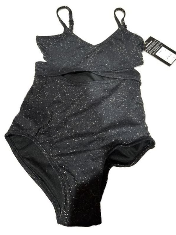 Girls' Sparkle Black One-Piece Swimsuit Cut-out
C3 1