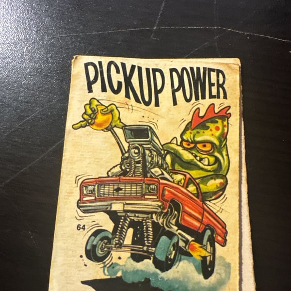 1973 Vintage Donruss Fantastic Odd Rods Series 1 Sticker Card #117 Power