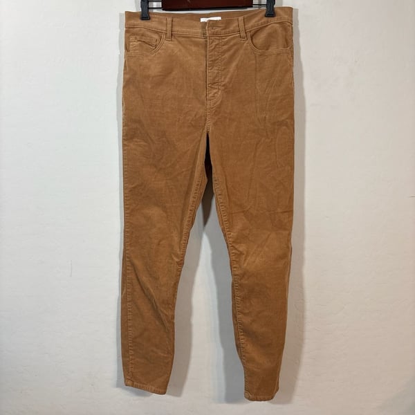 LOFT Tan High Rise Corduroy Skinny Pants Size 12/31