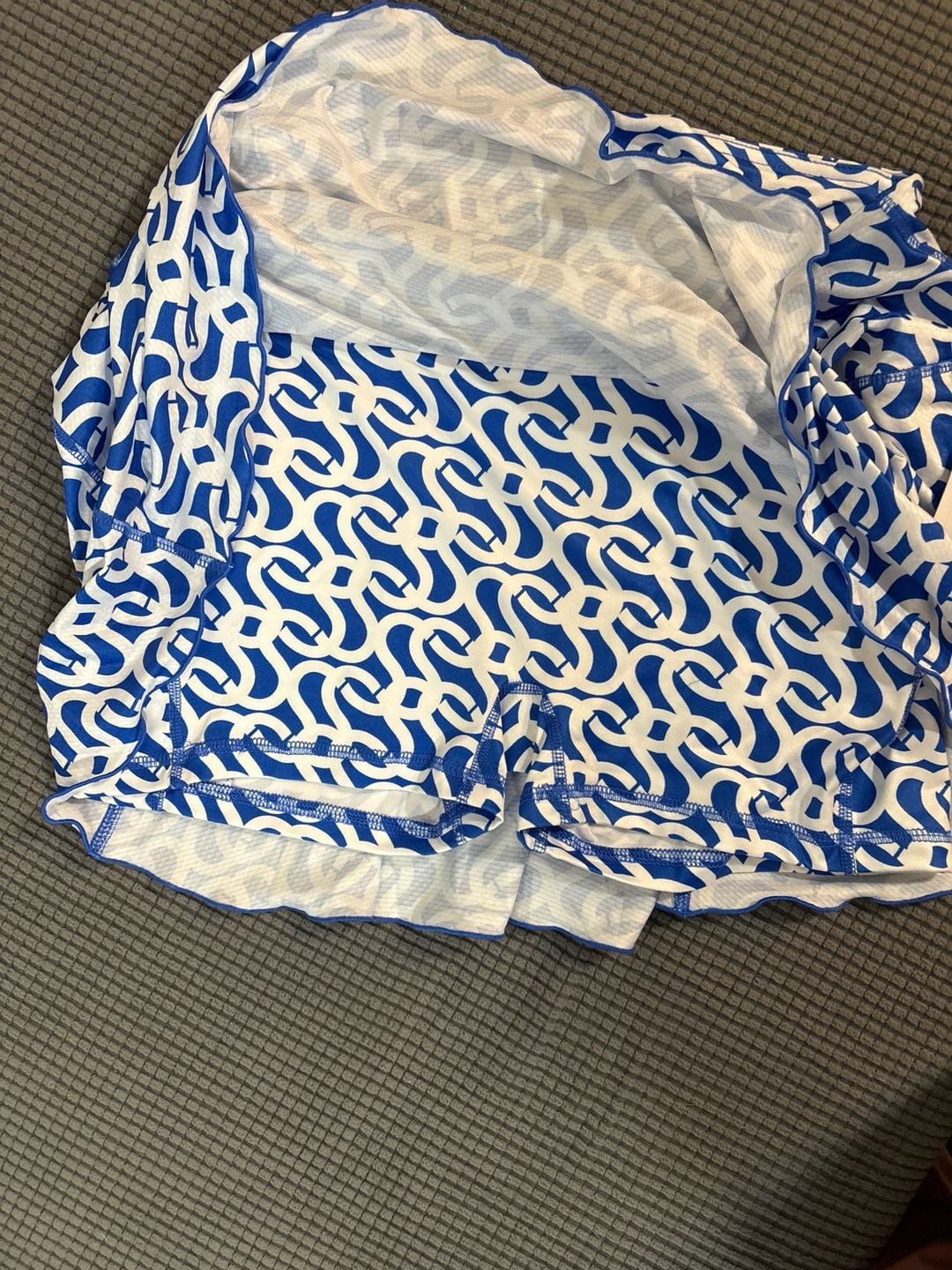 X by Gottex Geo Royal Blue Golf and Tennis Ruffle Hem Skort 8