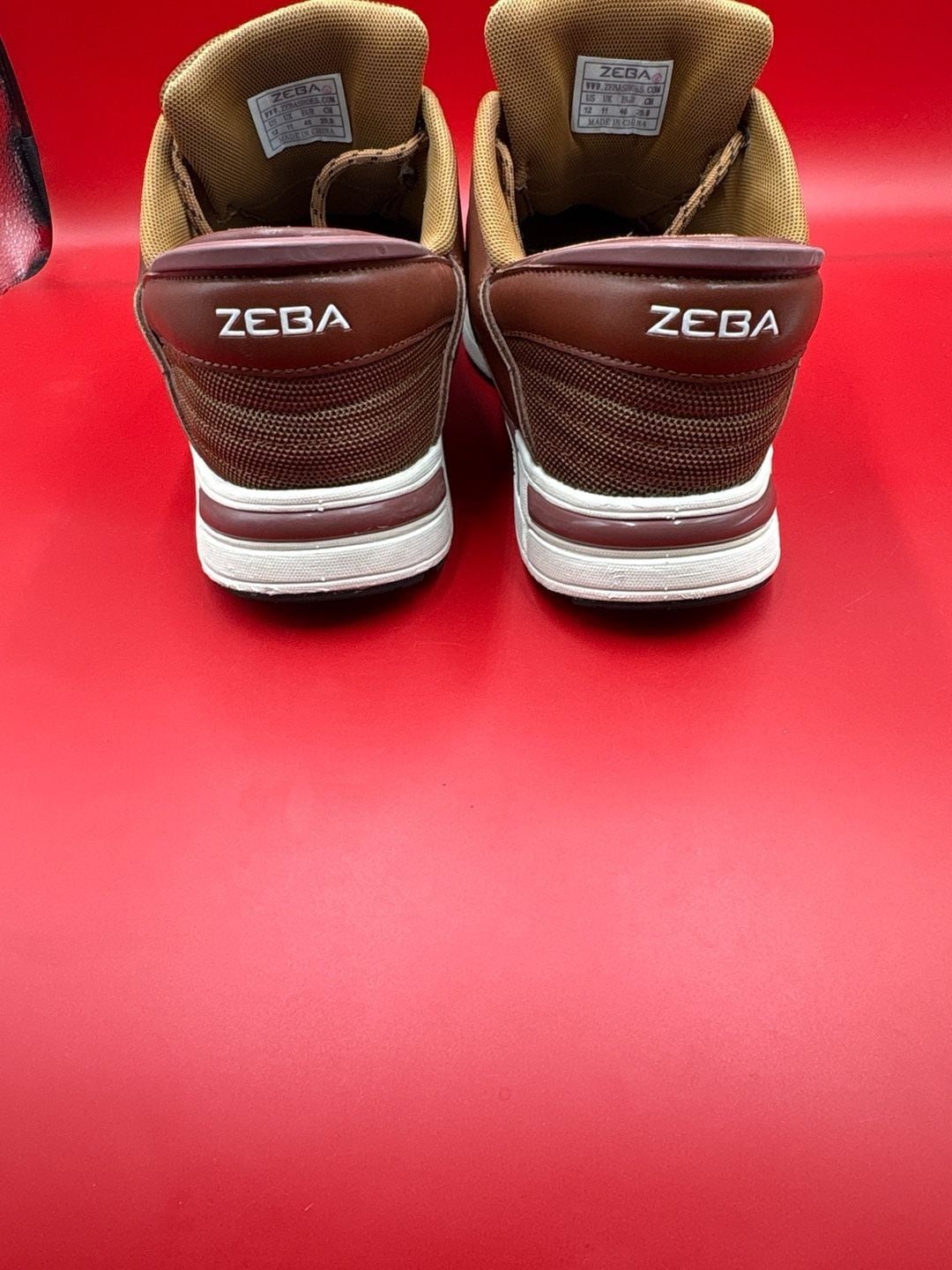 ZEBA Hands Free Men's Slip-On Sneakers Brown Leather Walking Shoes Size 12 5
