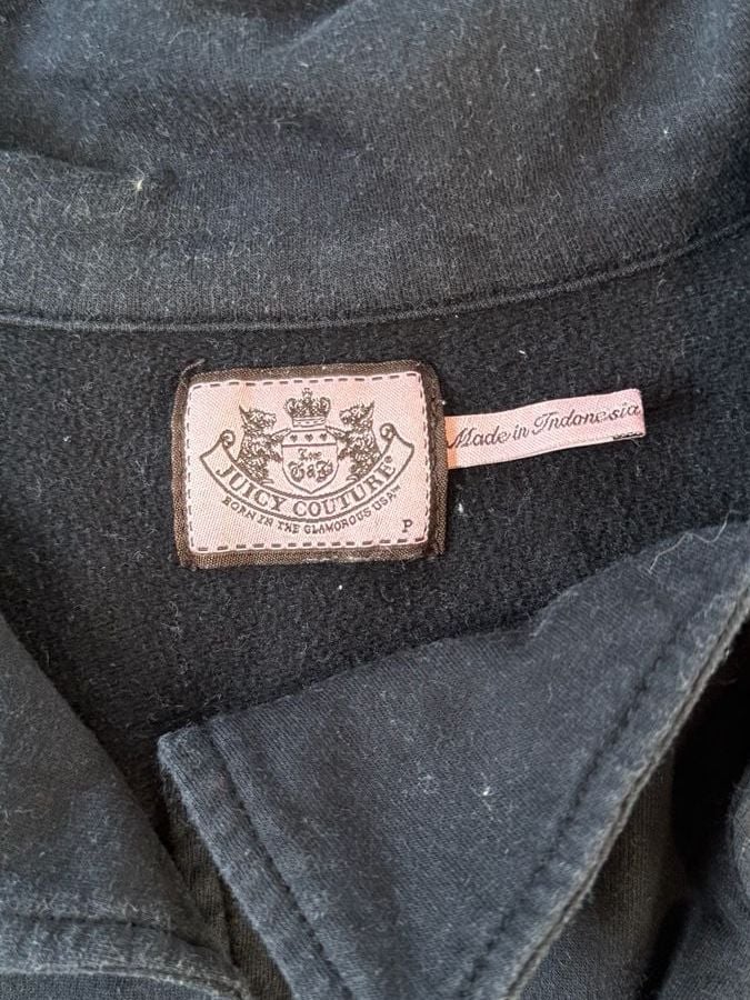 Juicy Couture Black Sleeveless Full-Zip Moto Style Fleece Vest 3