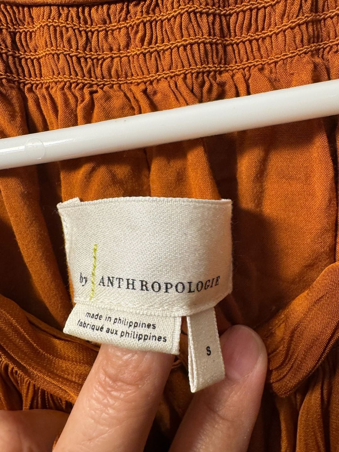 by Anthropologie Giulia Tunic Dress Burnt Orange Rust Pleated Mini S 5