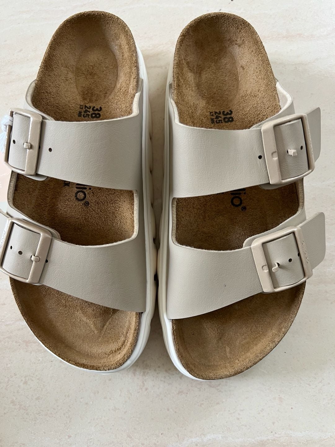Papillio by Birkenstock Arizona Flex Platform Sandals in Eggshell 2