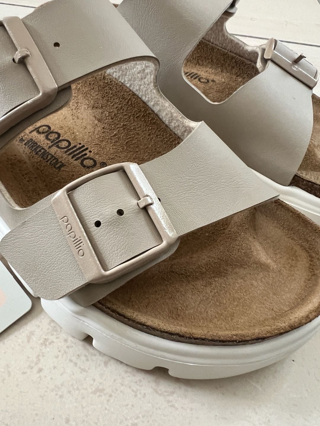 Papillio by Birkenstock Arizona Flex Platform Sandals in Eggshell 6