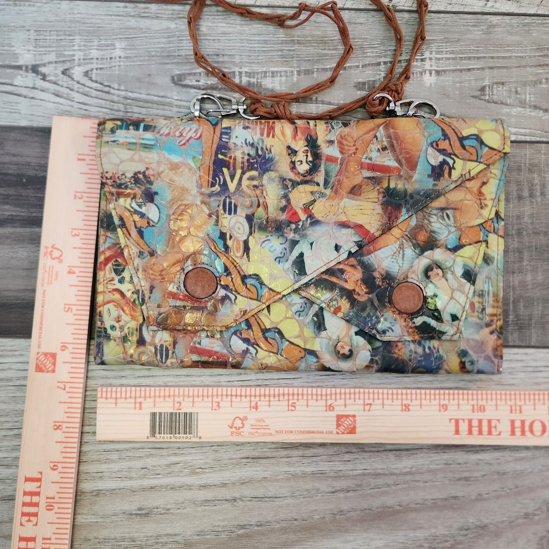 Esther Boken Vintage Embossed 'Bathing Beauty' Printed Leather Crossbody Bag 4