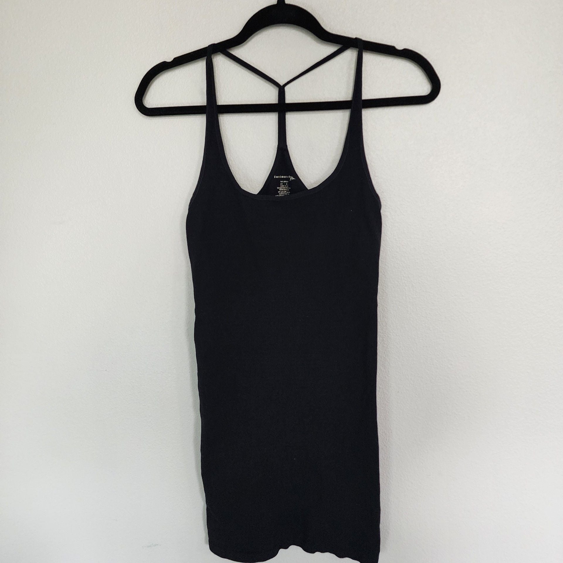 Intimately Free People Skinny Strap Seamless Mini Slip Dress Black 2