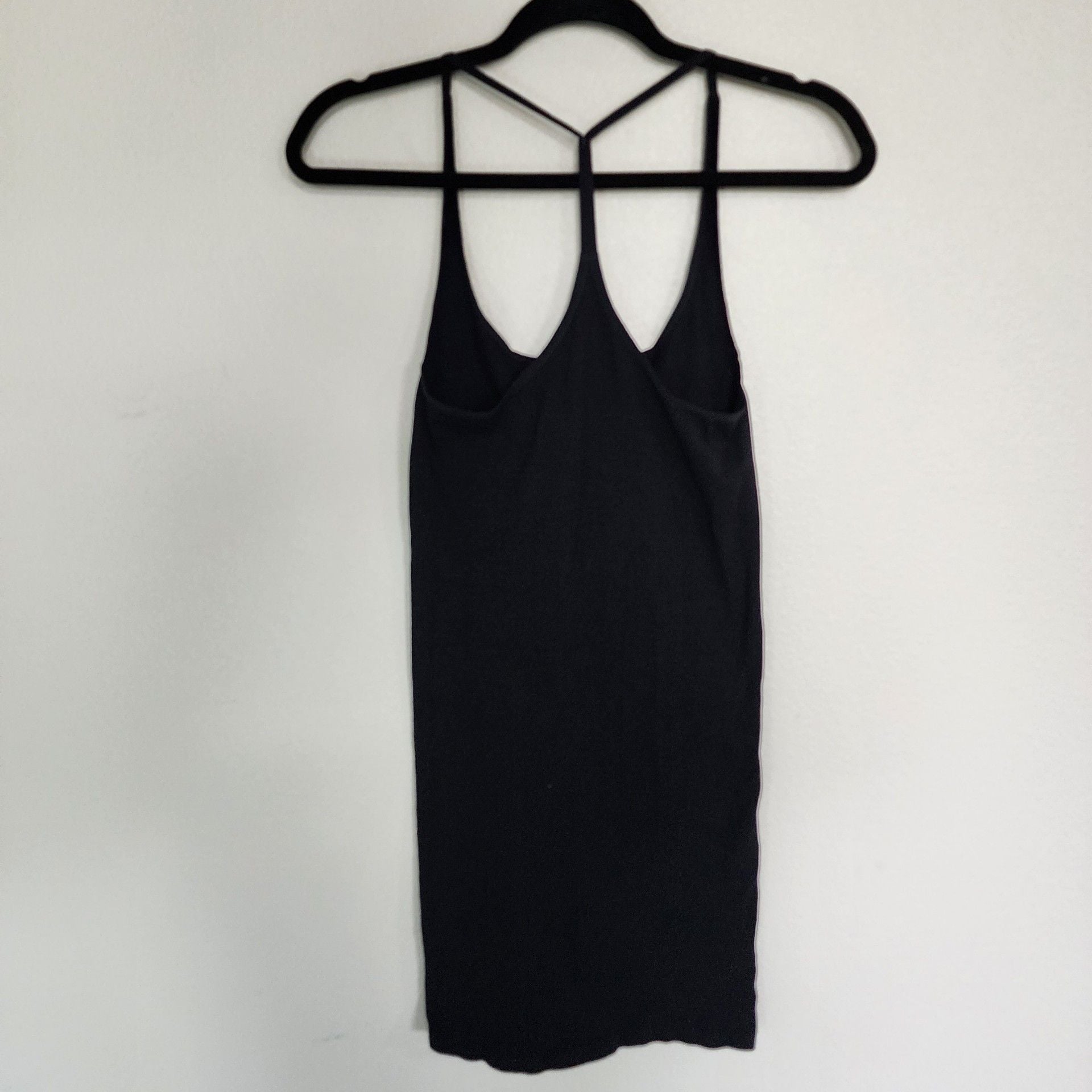 Intimately Free People Skinny Strap Seamless Mini Slip Dress Black 8