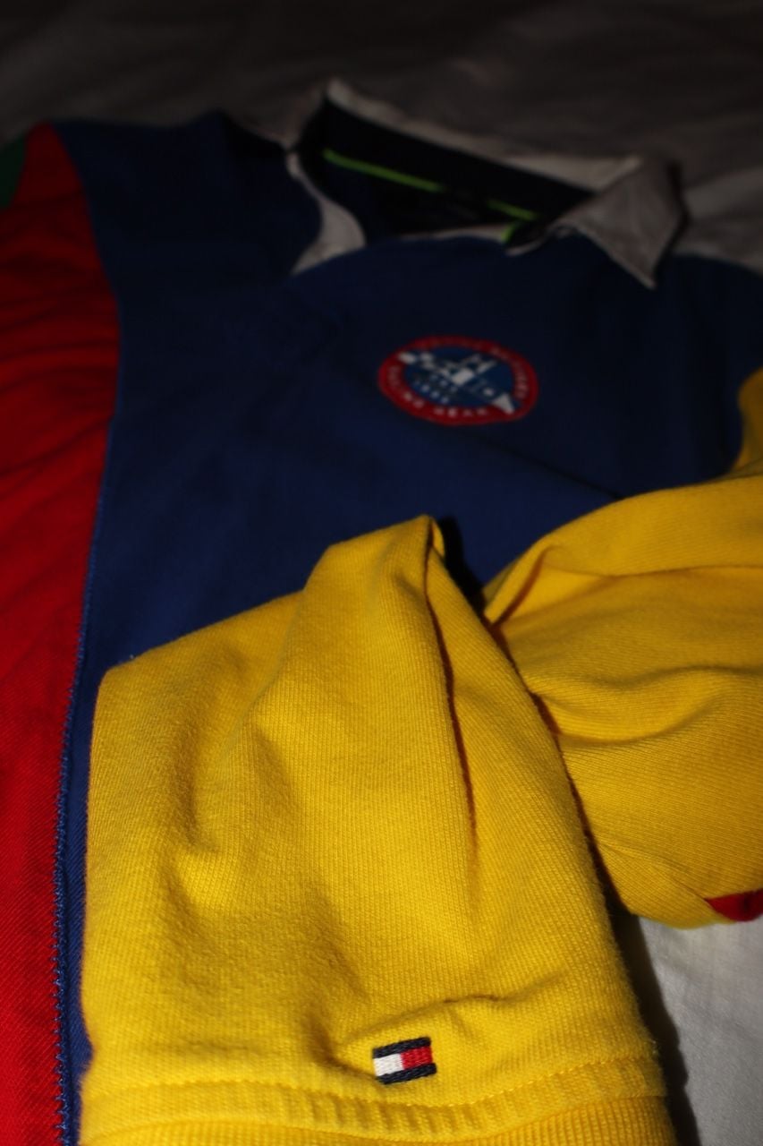 TOMMY HILFIGER multicolored Long Sleeve Rugby Shirt - Mens sz Medium 4