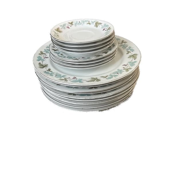 Vintage Max Schoenfeld MS 6701 Grapevine Fine China Plate Set - 12 Pieces