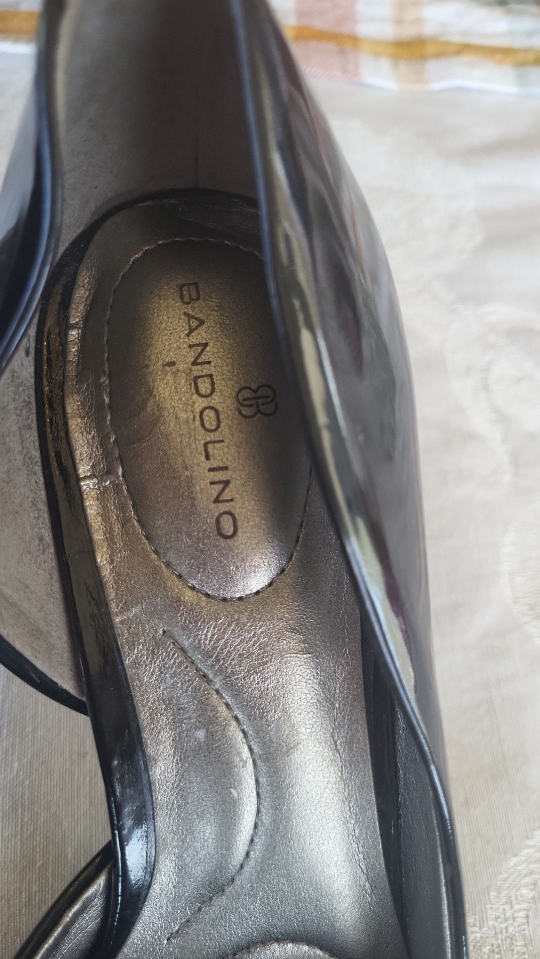 Bandolino Black Patent Leather D'Orsay Pumps Size 7.5M 7