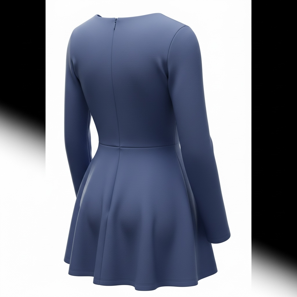 SHESEEWORLD Blue Sweetheart Neckline Flared Sleeve A-Line Mini Dress 3