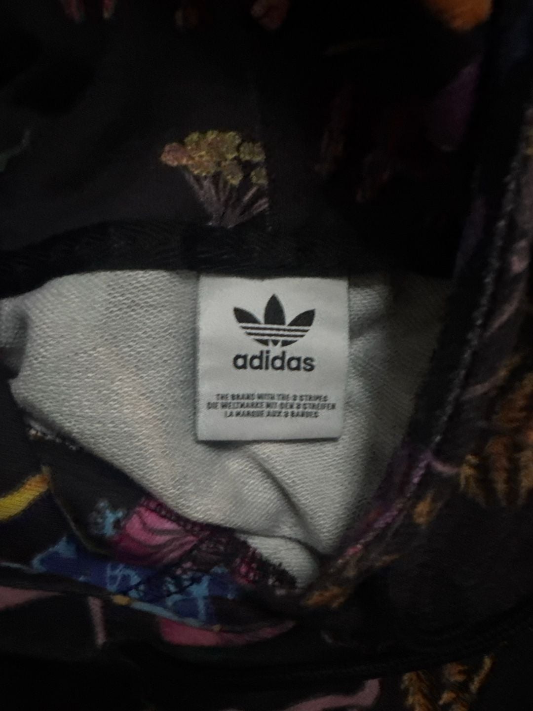 Adidas Poisonous Garden Floral Cropped Hoodie Logo 3 Stripes Womens 3