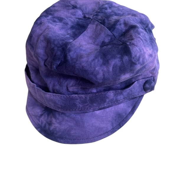 Y2K HAT Miley Cyrus x Max Azria Purple Tie Dye Baker Boy Newsboy Cap Hat Cap
