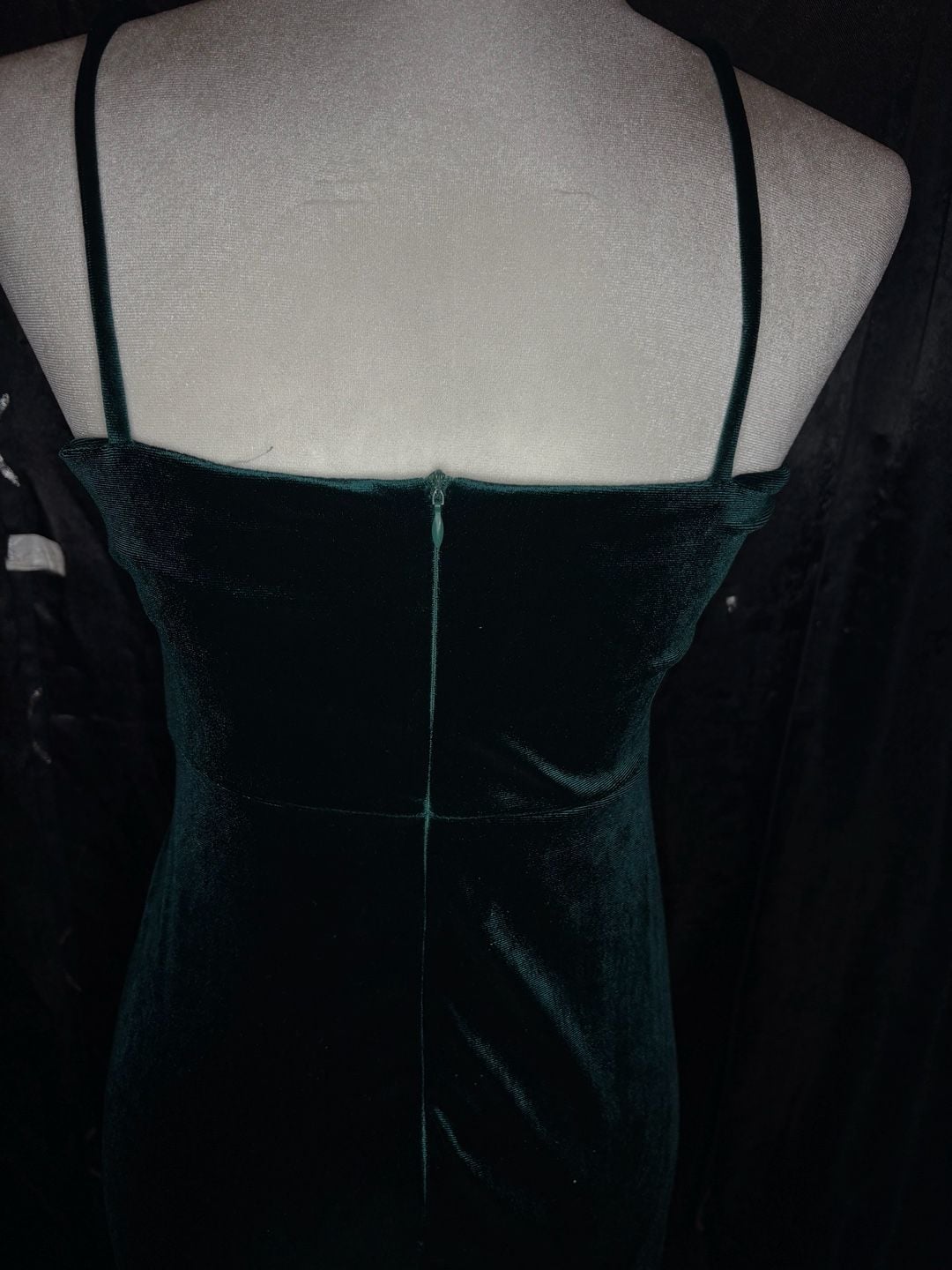 Chic Dark Green Velvet Dress - Velvet Bodycon Wrap Dress - , 4