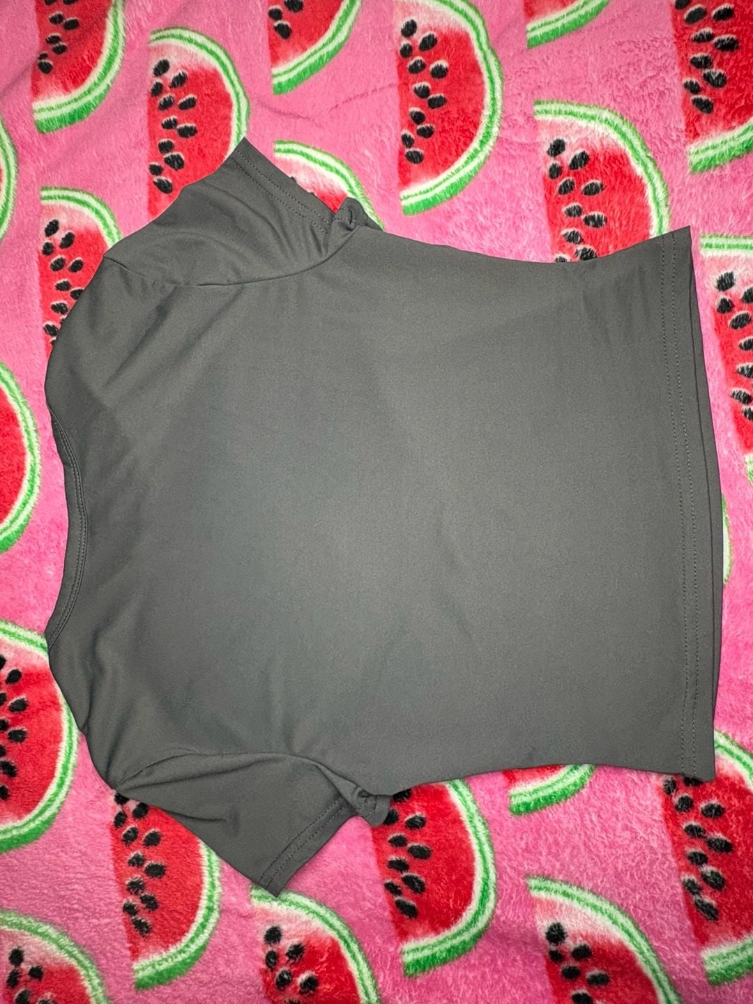Med Couture Womens Peaches Scrub Top M Gray 4 Pocket 1/4 Zip Performance Stretch 2