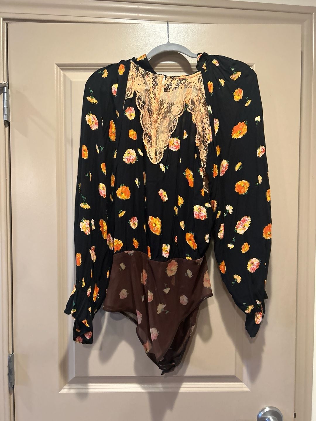 Free People Poppy Printed Bodysuit In Black In Black Combo - 66% Off 3