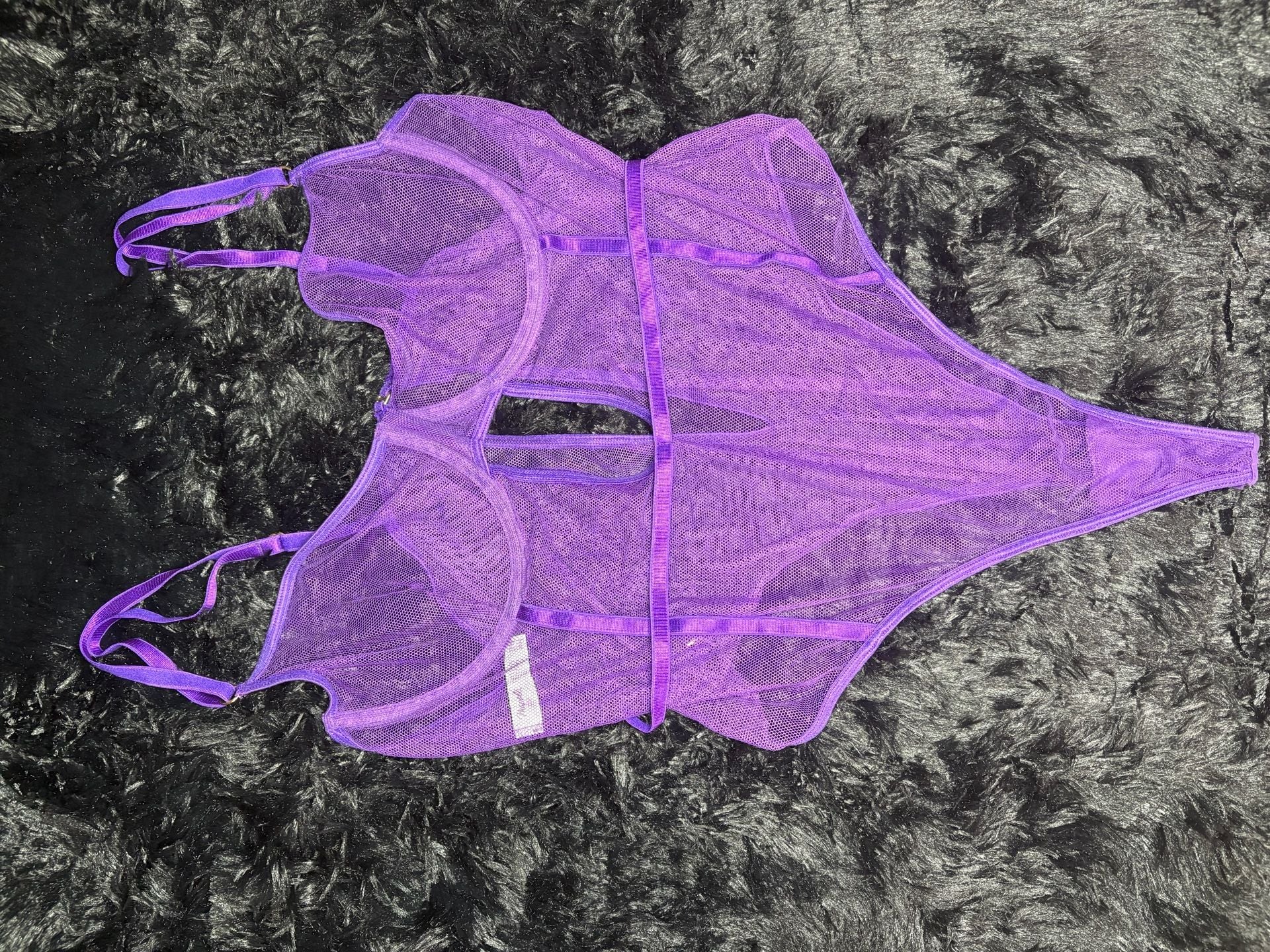 Savage Purple Sheer Women's One Piece Bodysuit Adjustable Strap Underwired 2