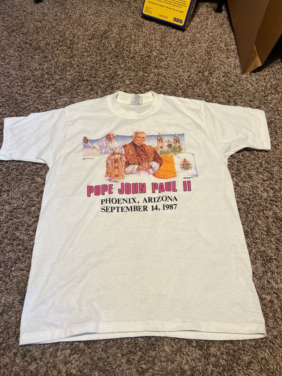 RARE VINTAGE 1987 Pope John Paul II INTERNET ENTERTAINMENT GROUP SHIRT... 2