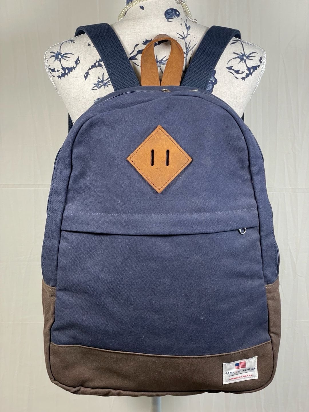 Jack + Mulligan Miller Canvas Leather Trim Backpack Made in the USA 2