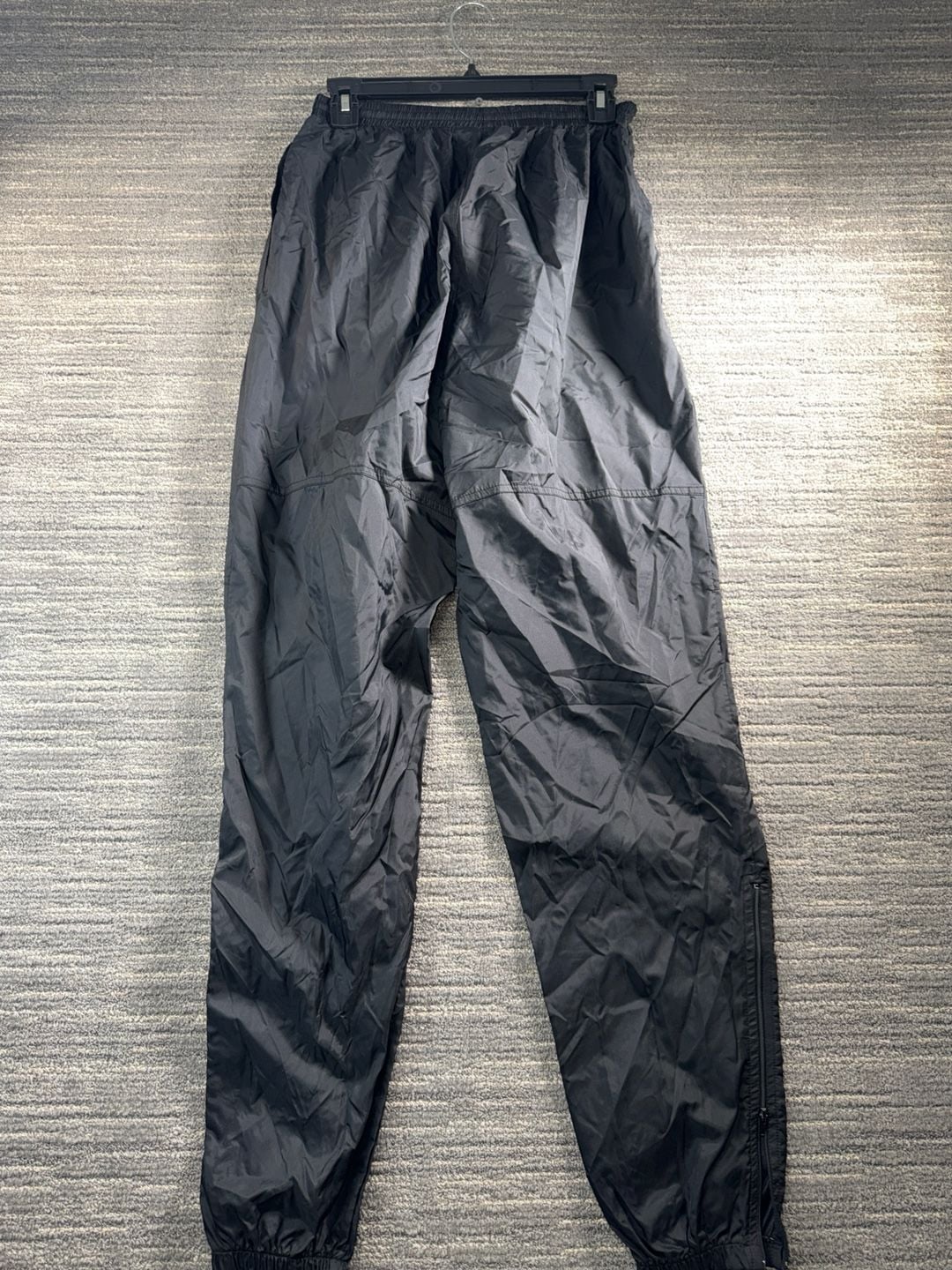 Vintage 90s Nike Tonal Embroidered Logo Nylon Track Pants Size XL Black 7