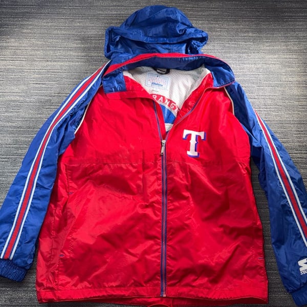 Vintage Genuine MLB Starter MED Jacket Texas Rangers Baseball Club Windbreaker