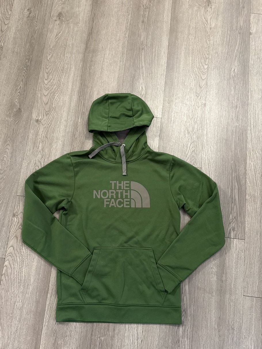 The North Face Mens Hoodie Pullover Olive Green Logo Relaxed Fit 2