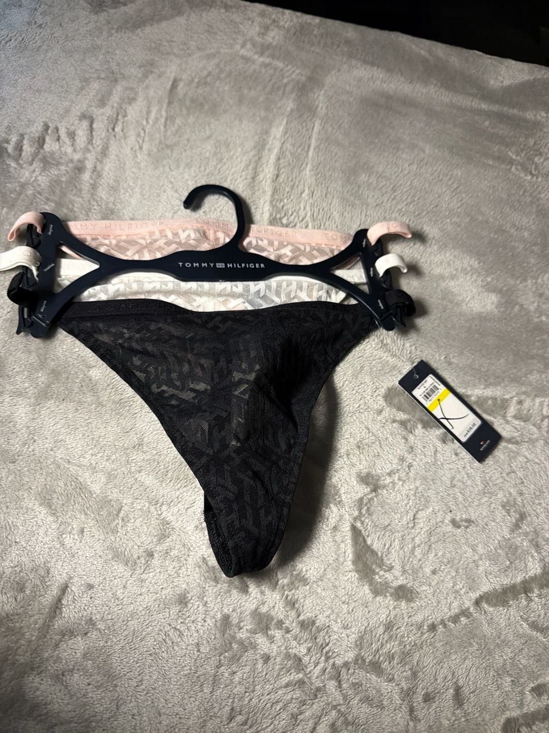 Tommy Hilfiger Women's 3-Pack TH Cube Monogram Mesh G-String Panties 1