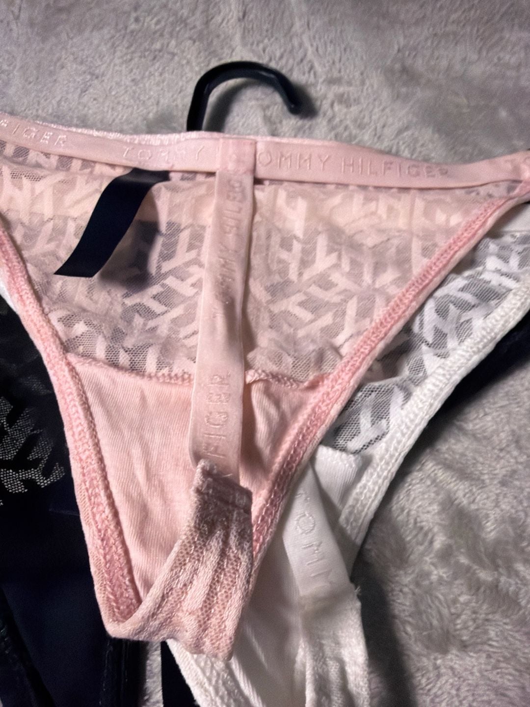 Tommy Hilfiger Women's 3-Pack TH Cube Monogram Mesh G-String Panties 5