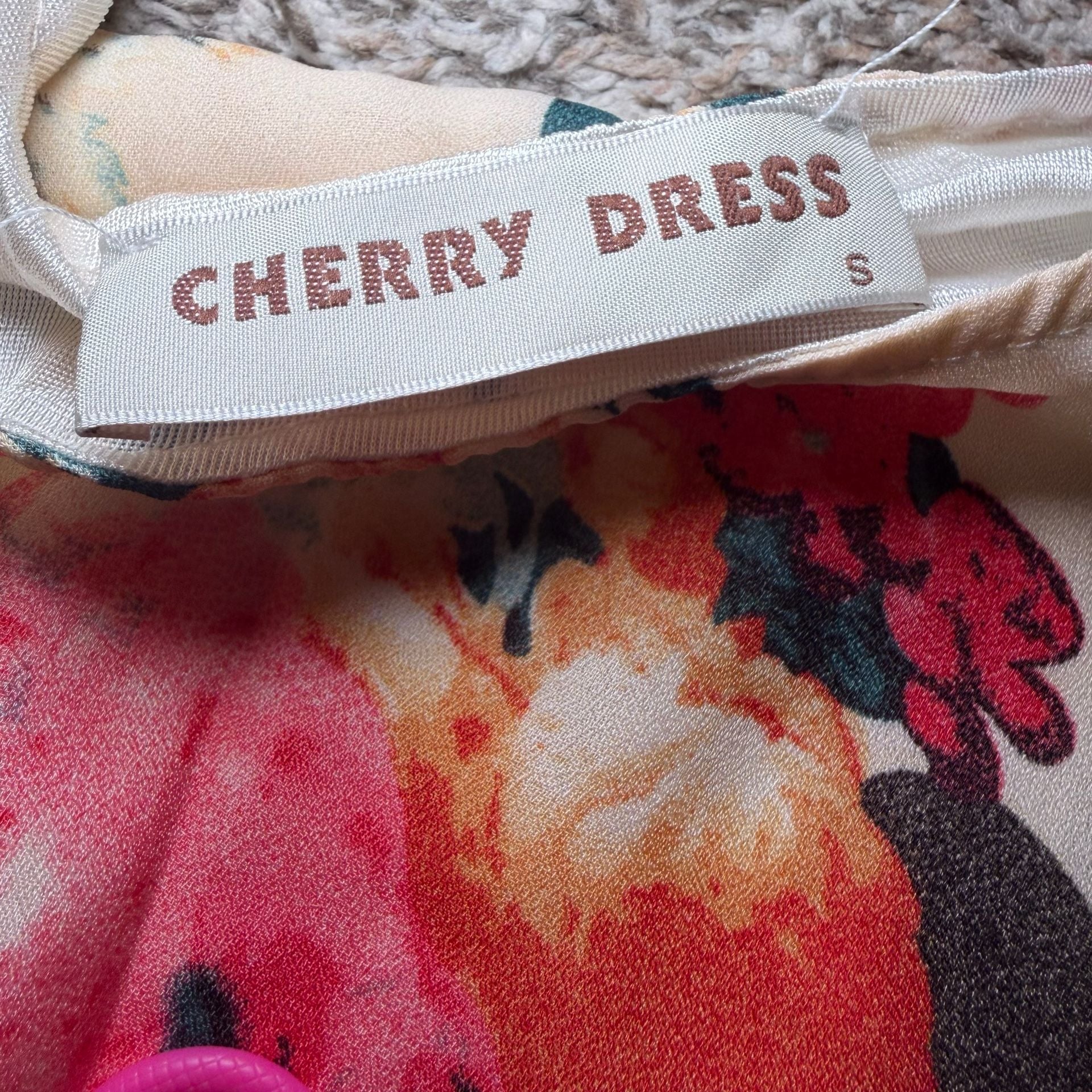 Cherry Dress Floral Fit & Flare Mini Dress Women’s Small Sleeveless Boho Summer 9
