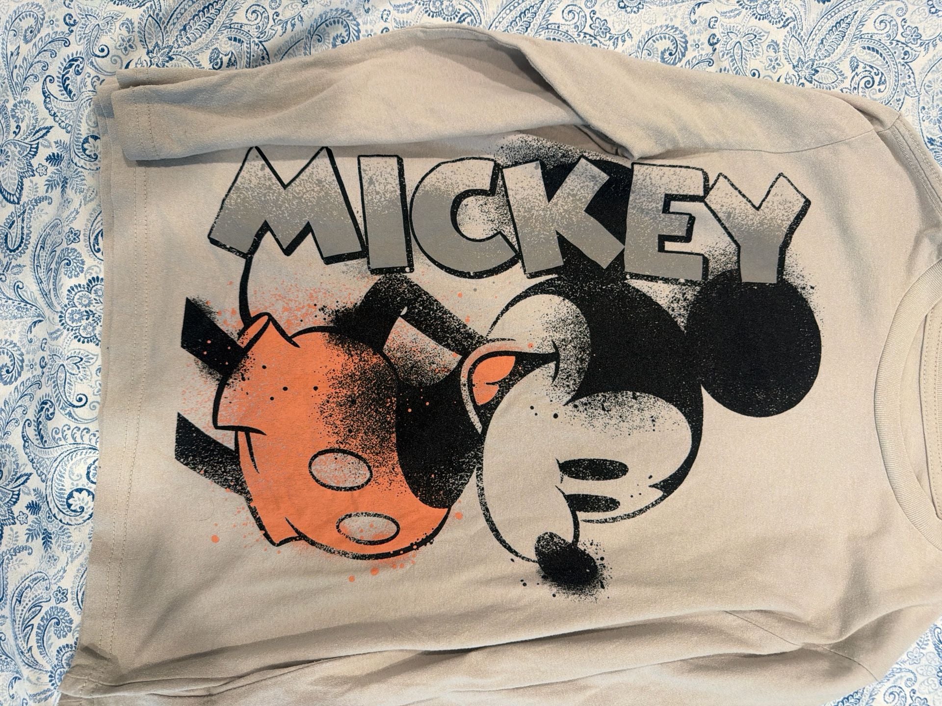 Disney Mickey Shirt Youth Size M Gray Pullover Longsleeves Graphic Prints 4