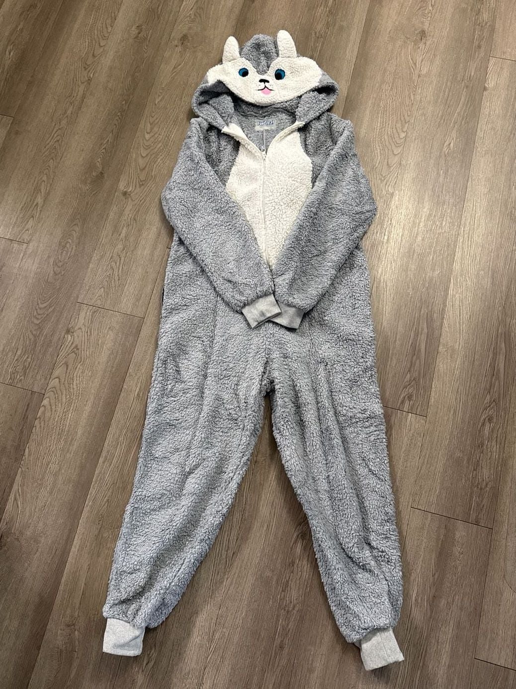 Sherpa Husky Dog One Piece Plush Adult Animal Costume Jumpsuit 2