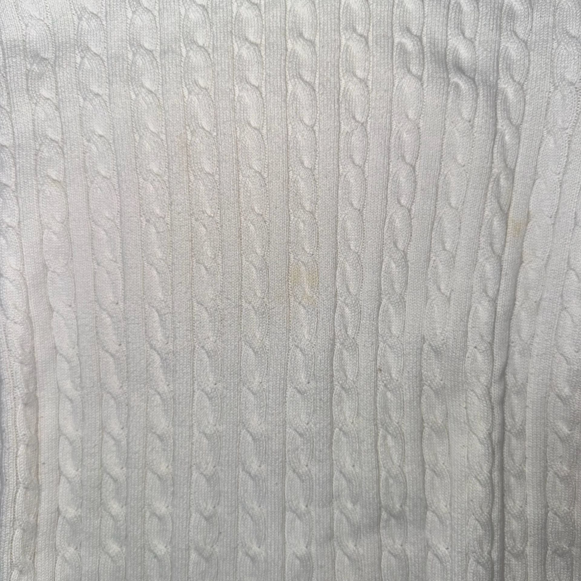 Vintage Ralph Lauren Polo Jeans Co. White Cable Knit Crewneck Sweater Size XL 7