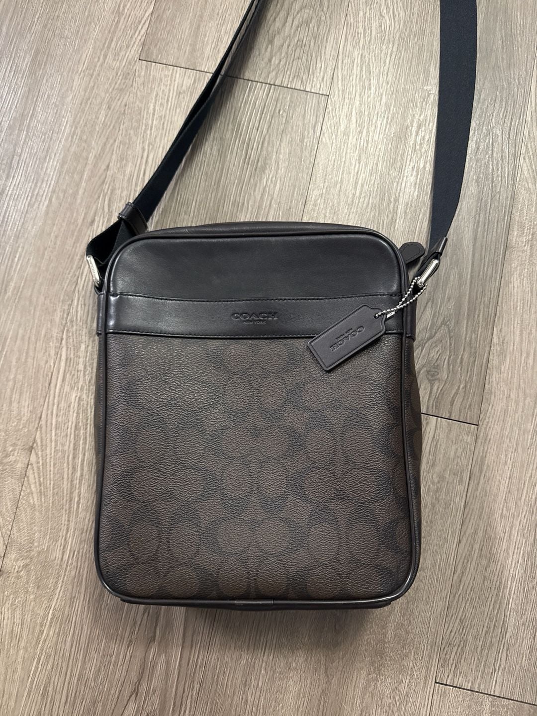 Coach Men's Charles Flight Bag in Signature Canvas Mahogany Brown 3