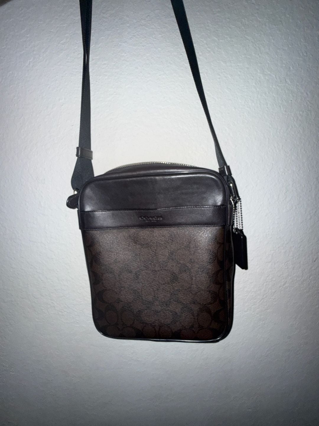 Coach Men's Charles Flight Bag in Signature Canvas Mahogany Brown 5