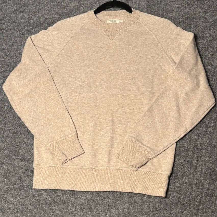Suitsupply Crewneck Sweatshirt Mens Small Beige Heather Raglan Cotton Pullover 5