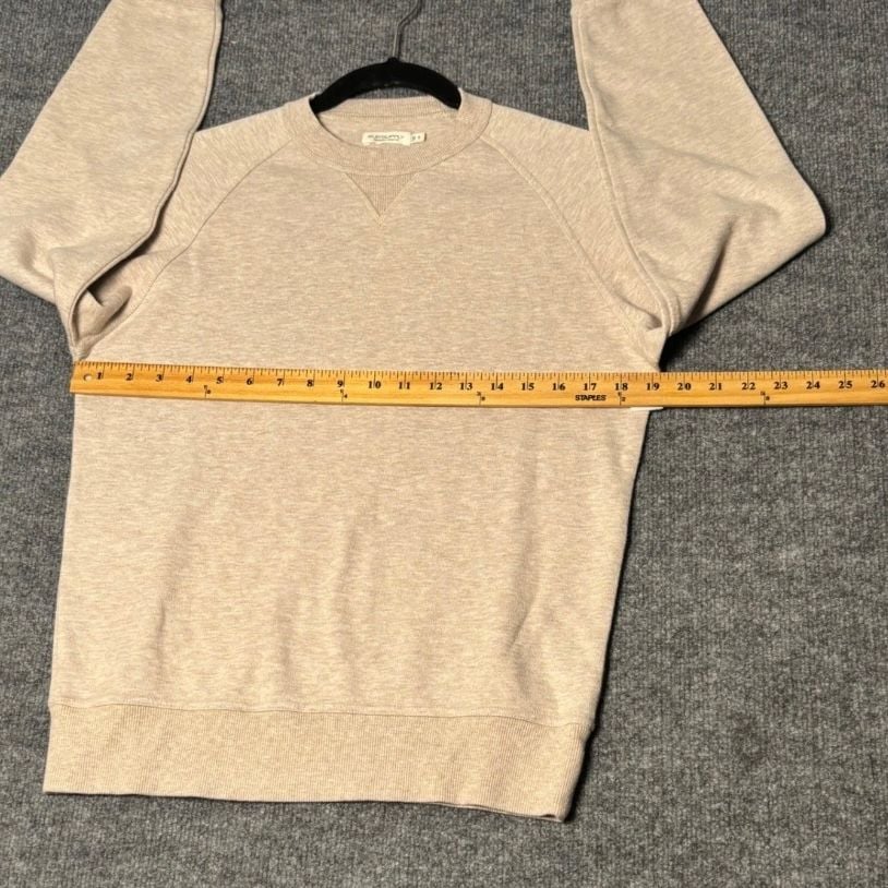 Suitsupply Crewneck Sweatshirt Mens Small Beige Heather Raglan Cotton Pullover 6