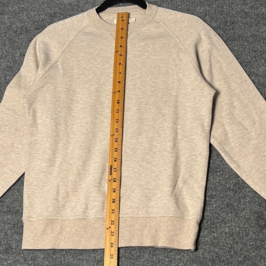 Suitsupply Crewneck Sweatshirt Mens Small Beige Heather Raglan Cotton Pullover 8