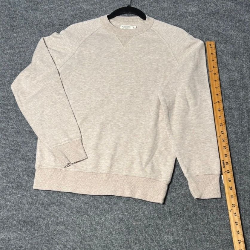 Suitsupply Crewneck Sweatshirt Mens Small Beige Heather Raglan Cotton Pullover 10