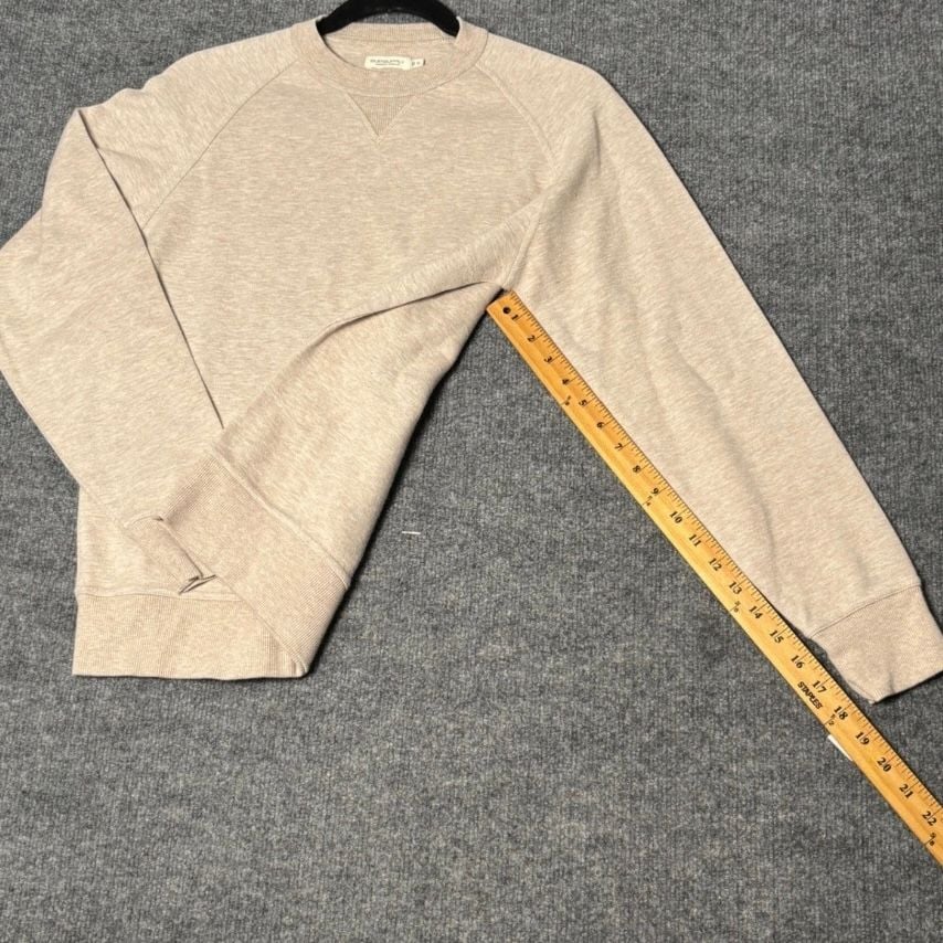 Suitsupply Crewneck Sweatshirt Mens Small Beige Heather Raglan Cotton Pullover 12