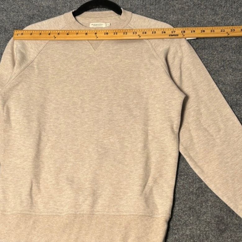 Suitsupply Crewneck Sweatshirt Mens Small Beige Heather Raglan Cotton Pullover 14