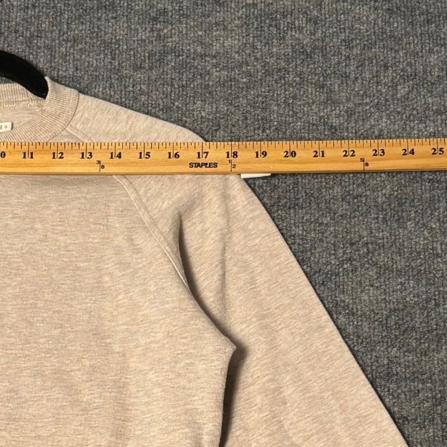 Suitsupply Crewneck Sweatshirt Mens Small Beige Heather Raglan Cotton Pullover 15